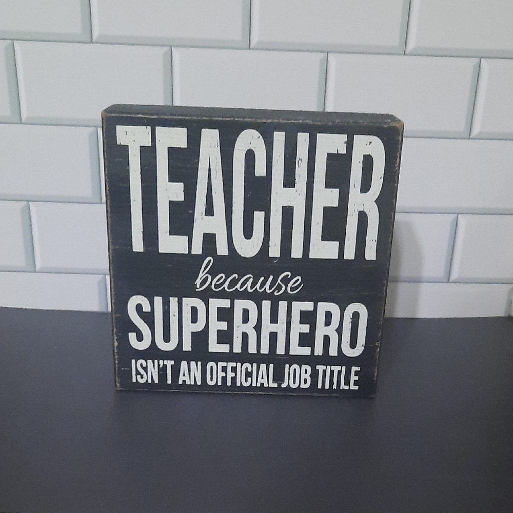 Inspirational Teacher Desk Plaque in Black and White